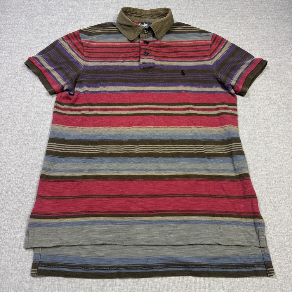 Polo Ralph Lauren Southwestern Striped Polo Shirt Mens Medium Multicolor Cotton - Picture 3 of 10
